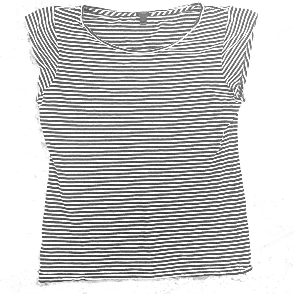 J Crew Navy/White stripe tee SZ L